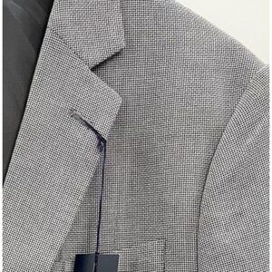 Stafford Blazer Sport Coat Jacket Basketweave Cotton Gray Mens 44L